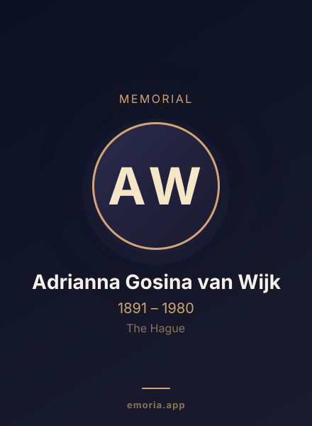 Memorial portrait of Adrianna Gosina van Wijk