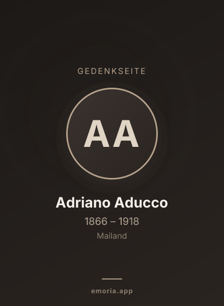 Gedenkportrait von Adriano Aducco
