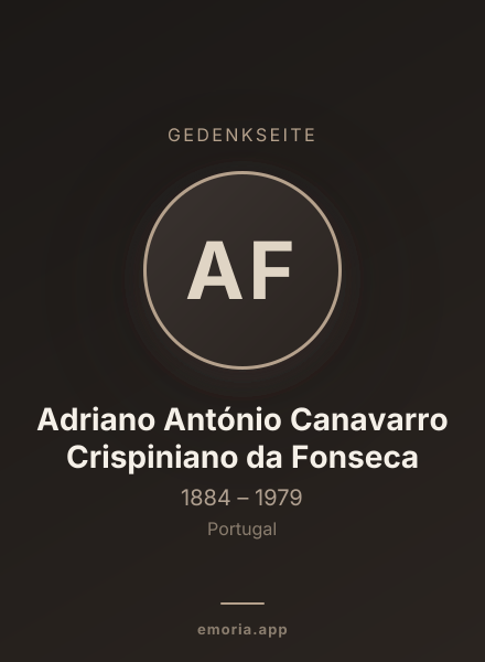 Gedenkportrait von Adriano António Canavarro Crispiniano da Fonseca