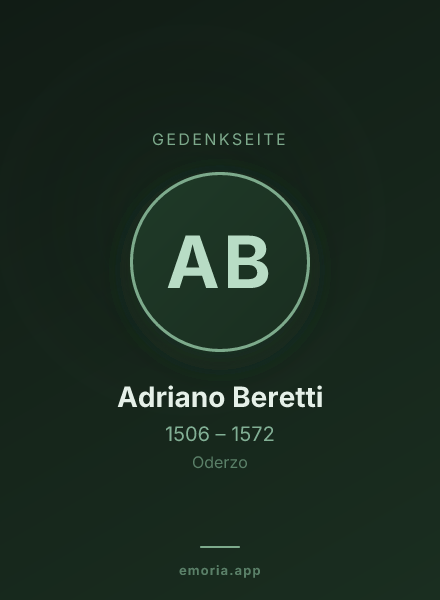 Gedenkportrait von Adriano Beretti