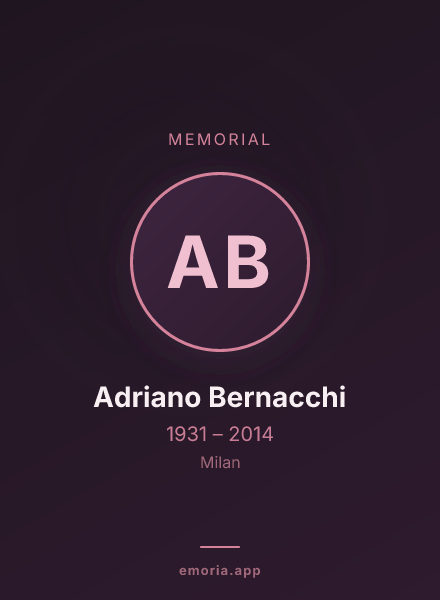 Memorial portrait of Adriano Bernacchi