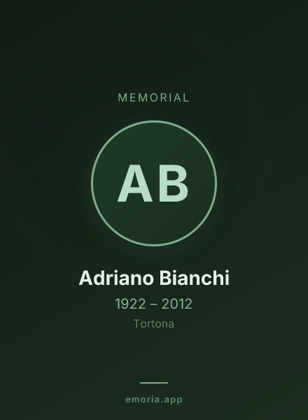 Memorial portrait of Adriano Bianchi