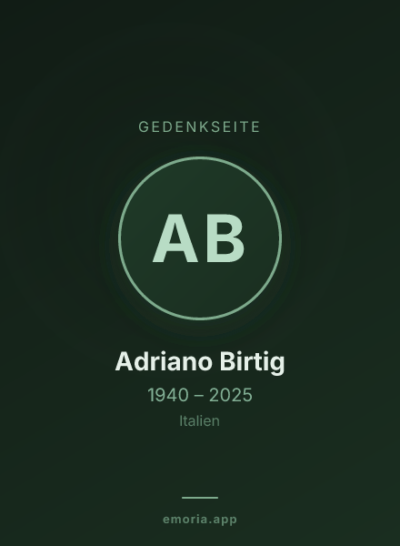 Gedenkportrait von Adriano Birtig