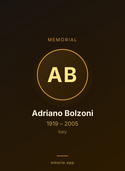 Memorial portrait of Adriano Bolzoni