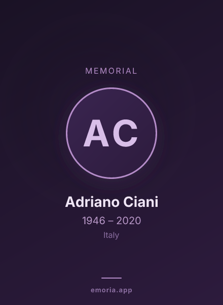 Memorial portrait of Adriano Ciani