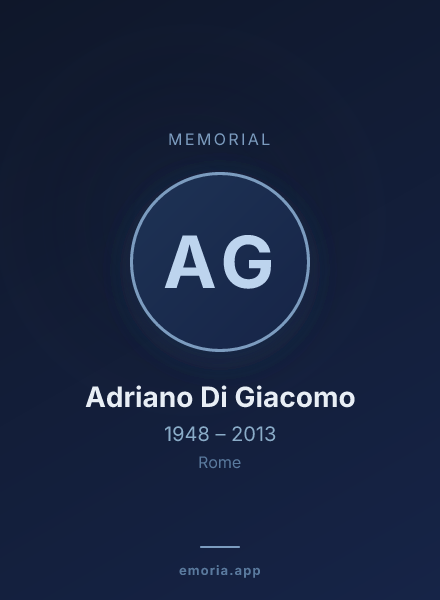 Memorial portrait of Adriano Di Giacomo