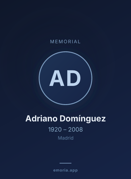 Memorial portrait of Adriano Domínguez