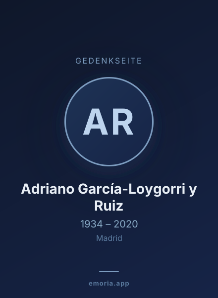 Gedenkportrait von Adriano García-Loygorri y Ruiz