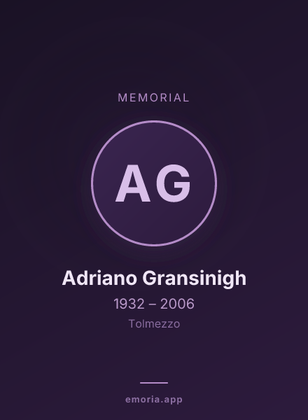Memorial portrait of Adriano Gransinigh