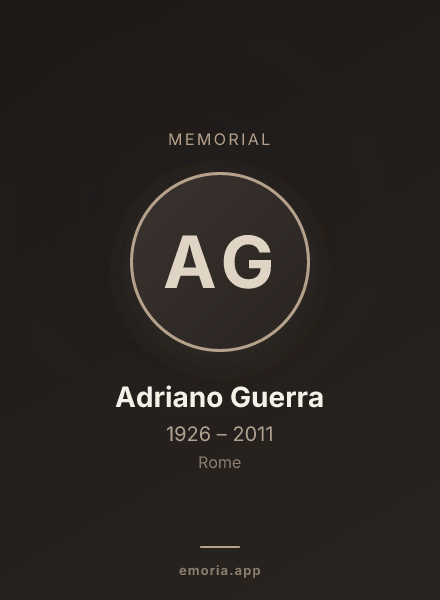 Memorial portrait of Adriano Guerra