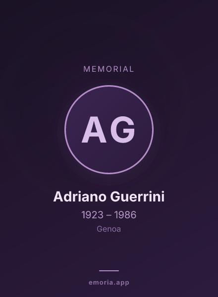 Memorial portrait of Adriano Guerrini