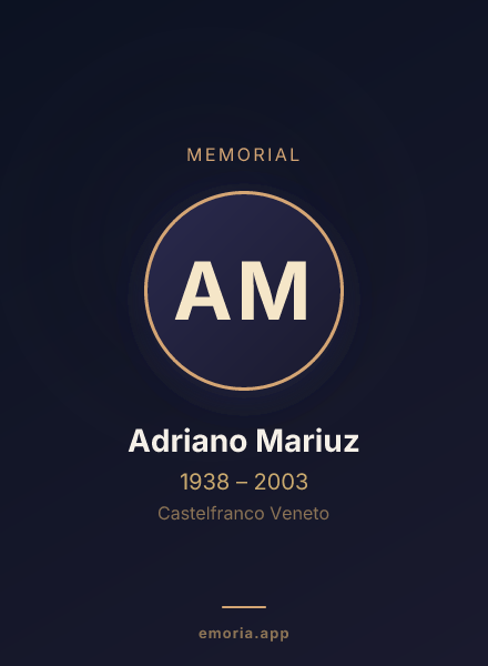 Memorial portrait of Adriano Mariuz