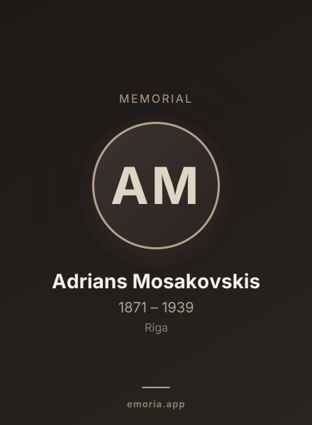 Memorial portrait of Adrians Mosakovskis