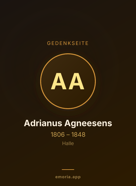 Gedenkportrait von Adrianus Agneesens