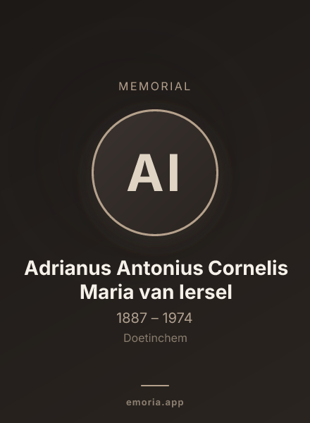 Memorial portrait of Adrianus Antonius Cornelis Maria van Iersel