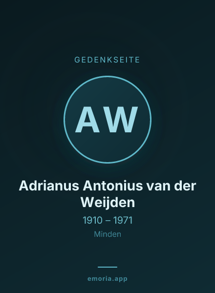 Gedenkportrait von Adrianus Antonius van der Weijden