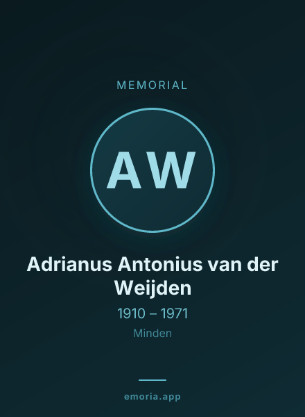 Memorial portrait of Adrianus Antonius van der Weijden