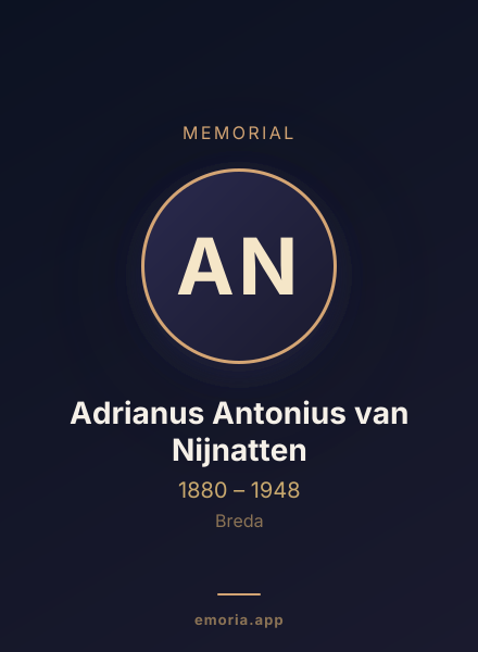 Memorial portrait of Adrianus Antonius van Nijnatten