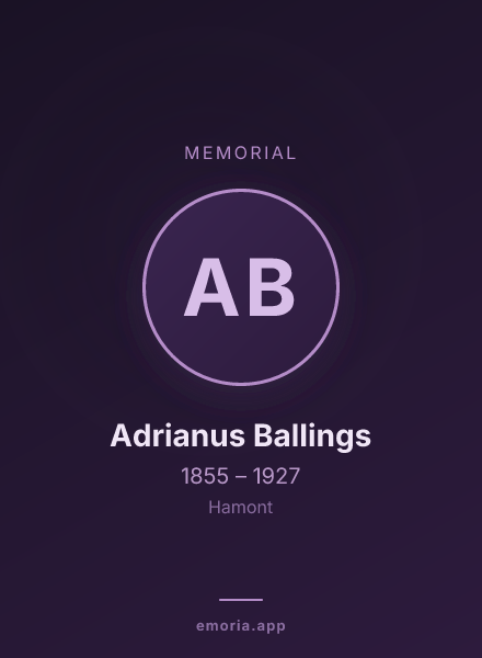 Memorial portrait of Adrianus Ballings