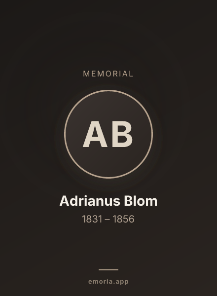 Memorial portrait of Adrianus Blom