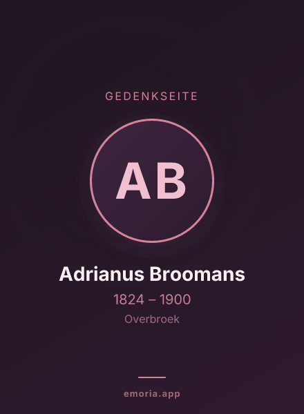 Gedenkportrait von Adrianus Broomans
