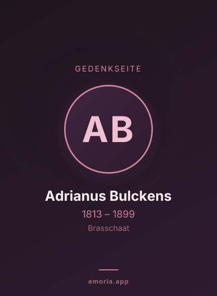 Gedenkportrait von Adrianus Bulckens