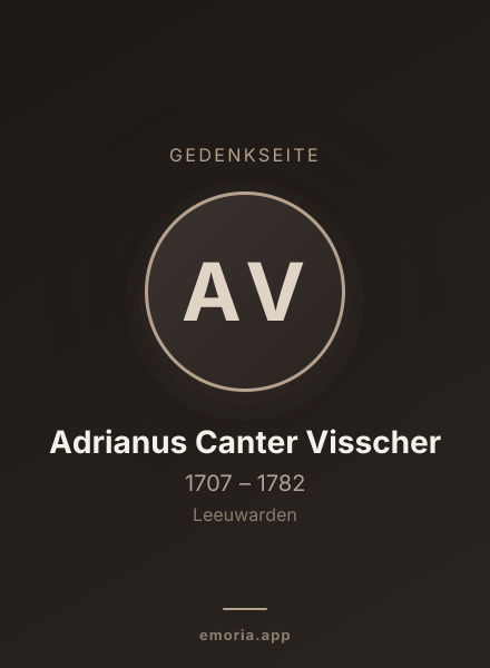 Gedenkportrait von Adrianus Canter Visscher