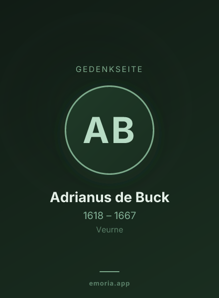 Gedenkportrait von Adrianus de Buck
