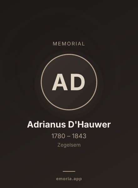 Memorial portrait of Adrianus D'Hauwer