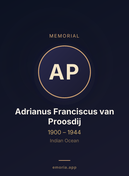 Memorial portrait of Adrianus Franciscus van Proosdij