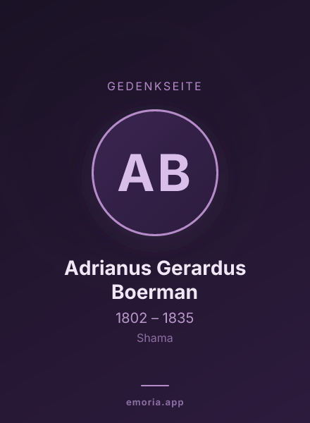 Gedenkportrait von Adrianus Gerardus Boerman