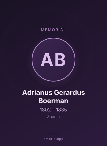Memorial portrait of Adrianus Gerardus Boerman