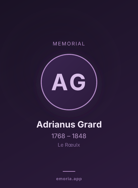 Memorial portrait of Adrianus Grard