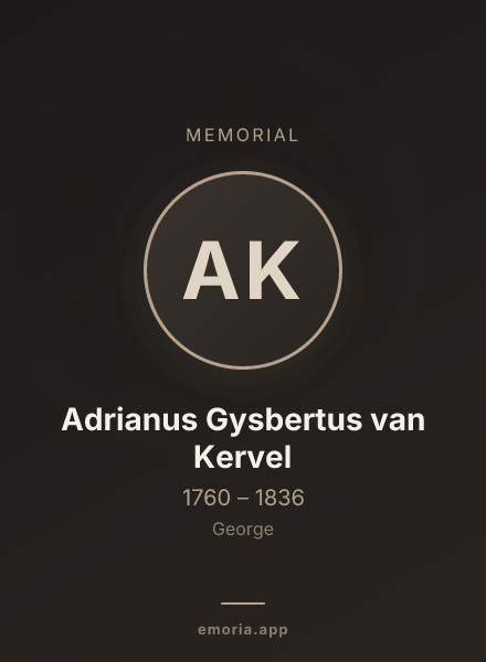 Memorial portrait of Adrianus Gysbertus van Kervel