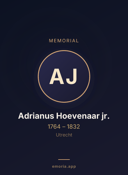 Memorial portrait of Adrianus Hoevenaar jr.