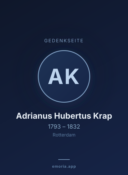 Gedenkportrait von Adrianus Hubertus Krap