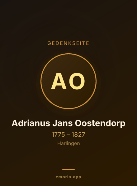 Gedenkportrait von Adrianus Jans Oostendorp