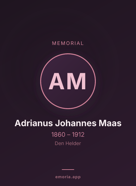 Memorial portrait of Adrianus Johannes Maas