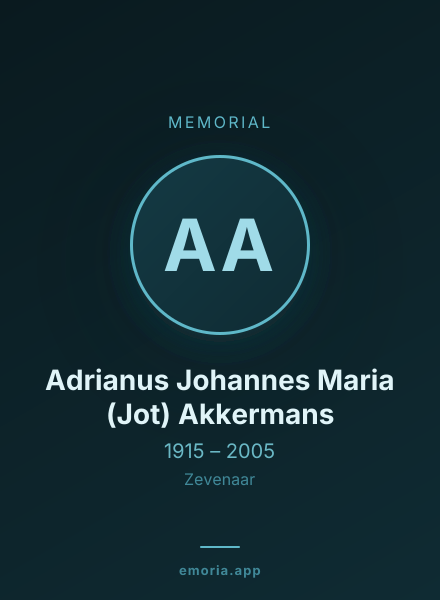 Memorial portrait of Adrianus Johannes Maria (Jot) Akkermans