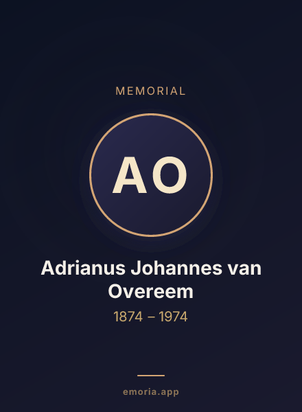 Memorial portrait of Adrianus Johannes van Overeem