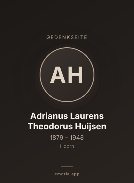Gedenkportrait von Adrianus Laurens Theodorus Huijsen
