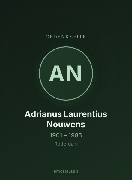 Gedenkportrait von Adrianus Laurentius Nouwens