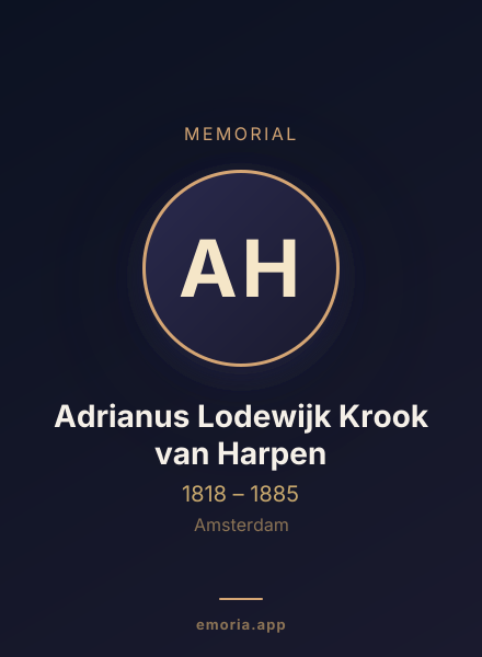 Memorial portrait of Adrianus Lodewijk Krook van Harpen