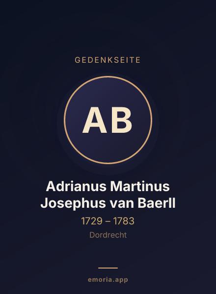 Gedenkportrait von Adrianus Martinus Josephus van Baerll