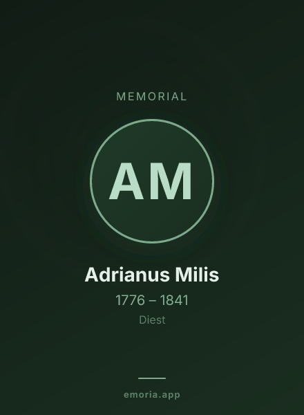 Memorial portrait of Adrianus Milis