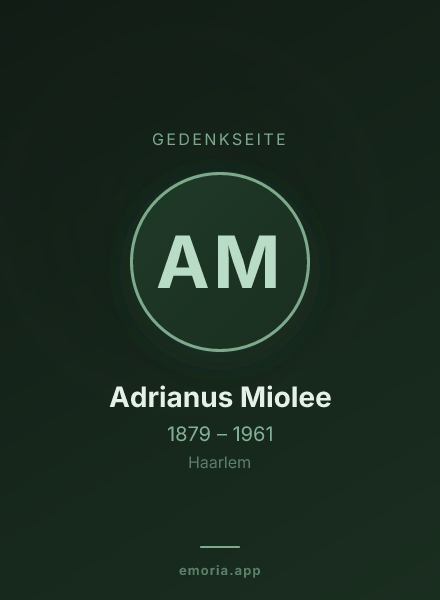 Gedenkportrait von Adrianus Miolee