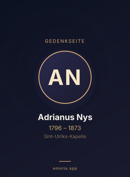 Gedenkportrait von Adrianus Nys