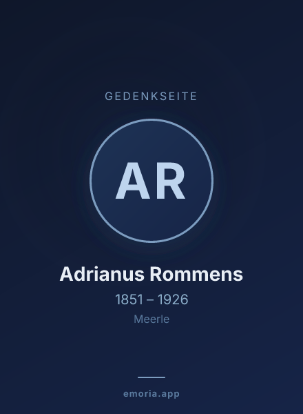 Gedenkportrait von Adrianus Rommens