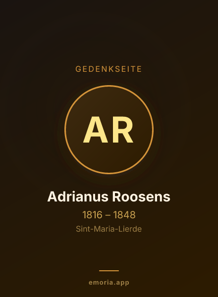 Gedenkportrait von Adrianus Roosens