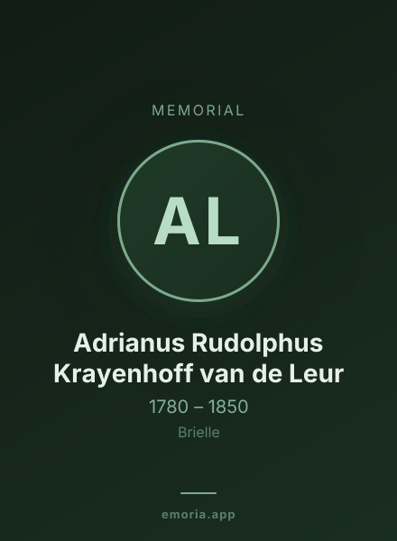 Memorial portrait of Adrianus Rudolphus Krayenhoff van de Leur